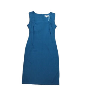𝅺anthology Solid Teal Form Fitting Sleeveless Dress
